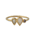 Trio Moonstone, Labradorite and Iolite Ring in 18ct Gold-Plated Sterling Silver