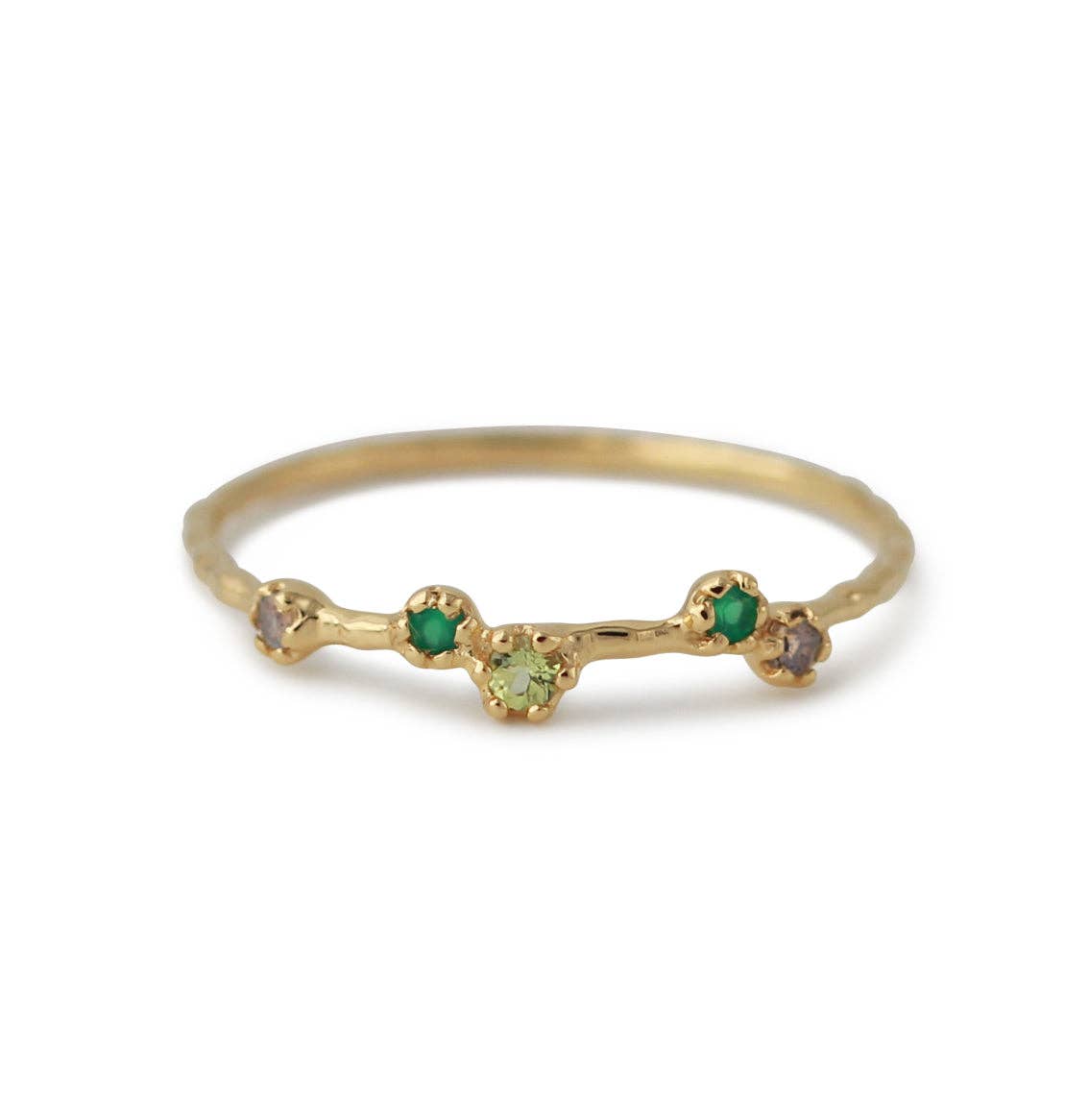 18ct Gold Plated Sterling Silver ring with various gemstones