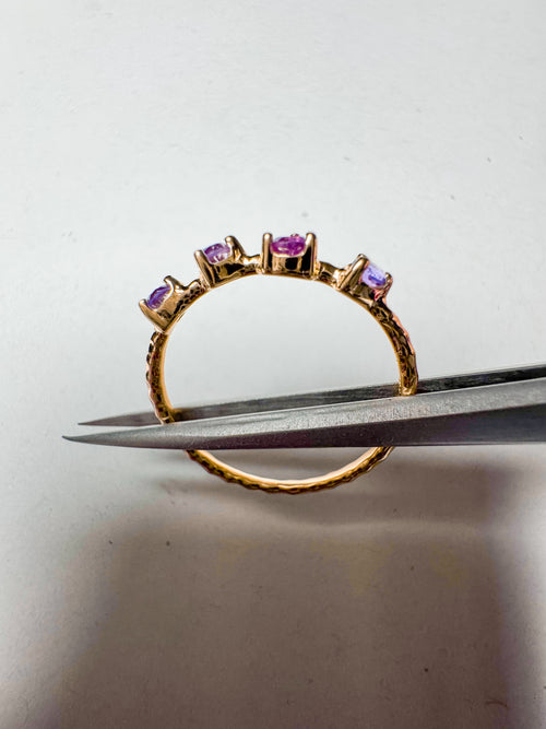 18ct Gold-Plated Sterling Silver Ring with Various Stones