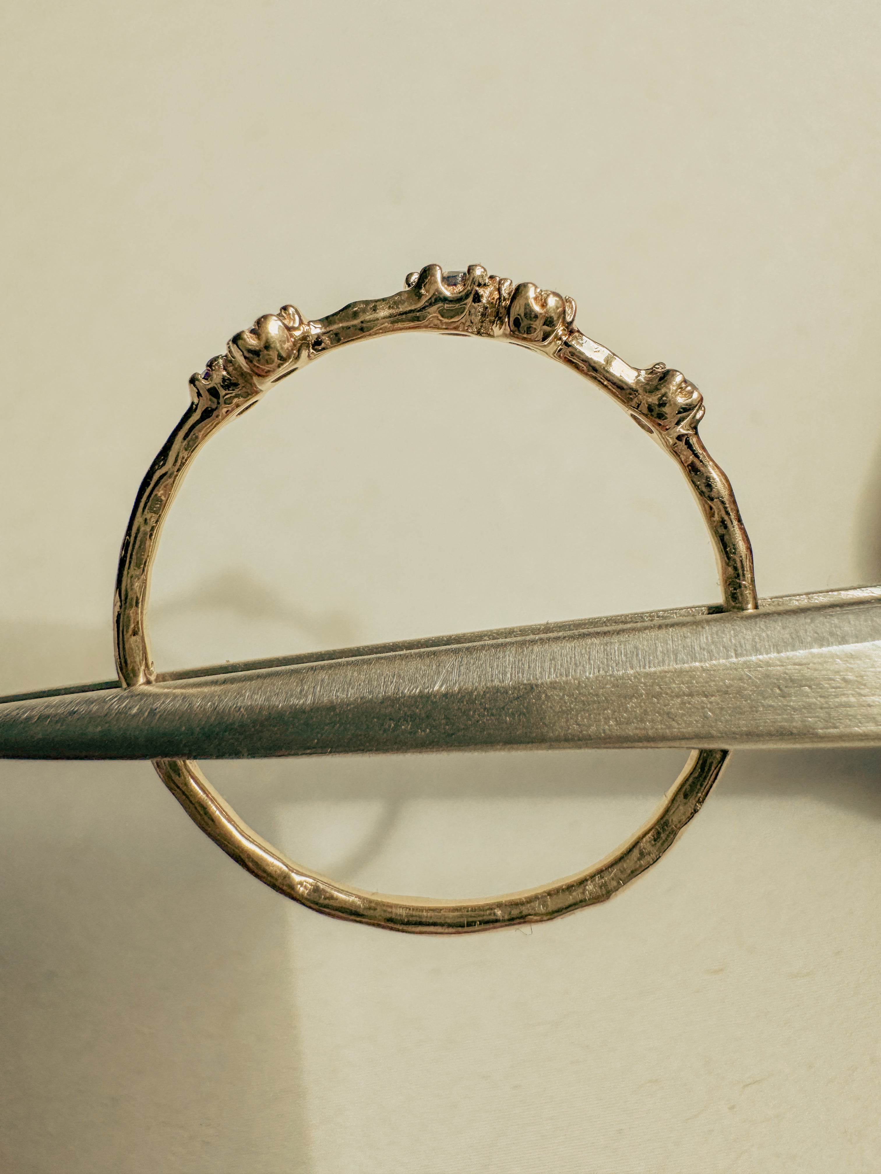 18ct Gold-Plated Sterling Silver Ring with Iolite stones