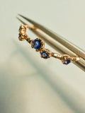 18ct Gold-Plated Sterling Silver Ring with Iolite stones