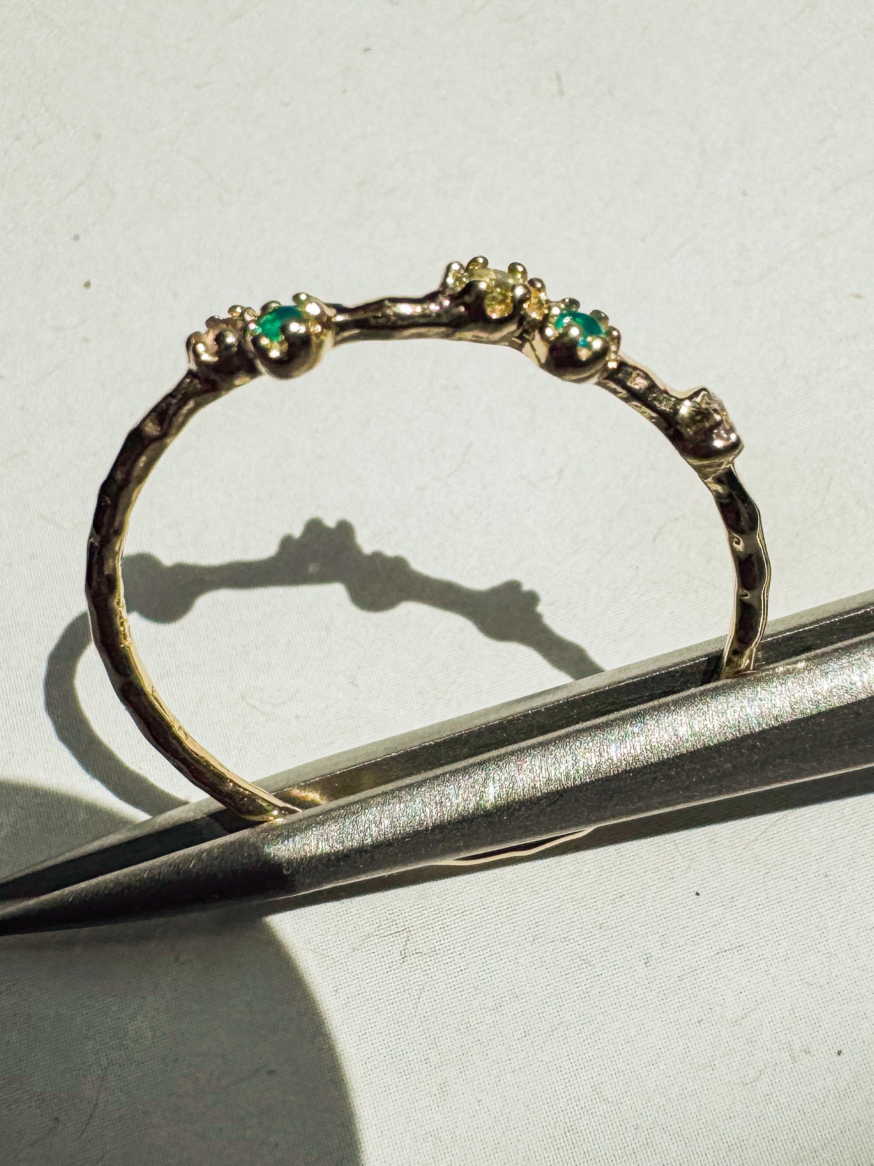 18ct Gold Plated Sterling Silver ring with various gemstones