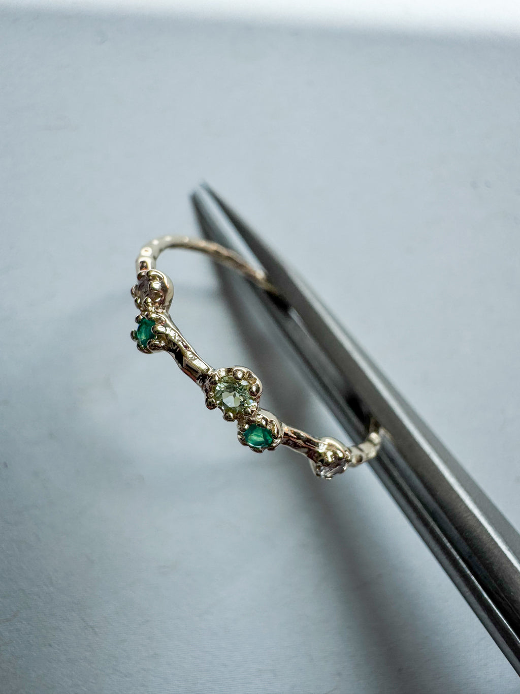 18ct Gold Plated Sterling Silver ring with various gemstones