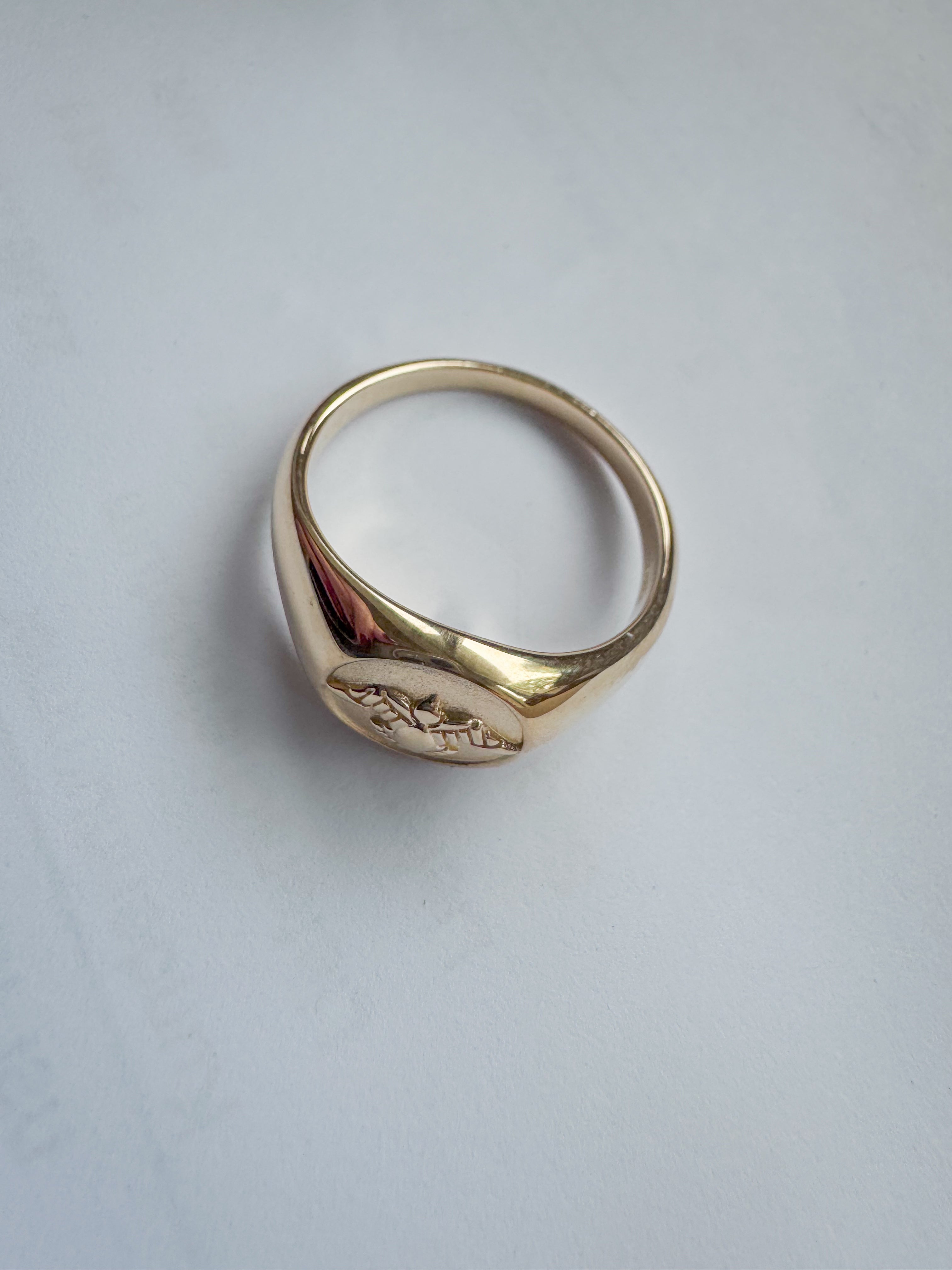 Gold-Plated Sterling Silver Signet Ring