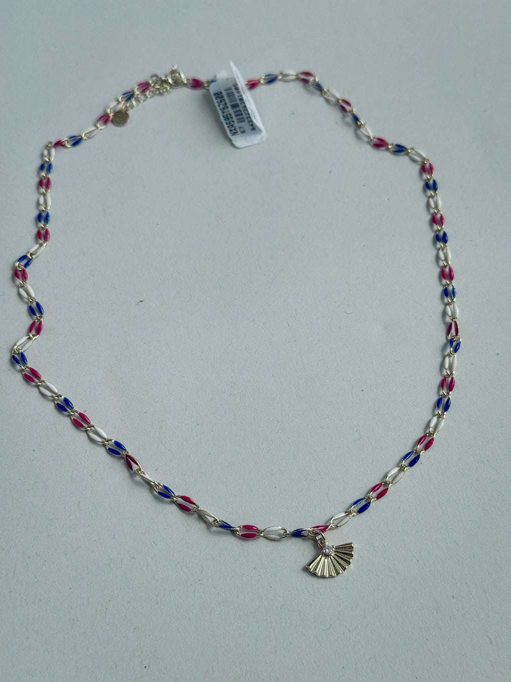 18k Gold-Finish Sterling Silver Necklace with Multicolour Enamel Coating