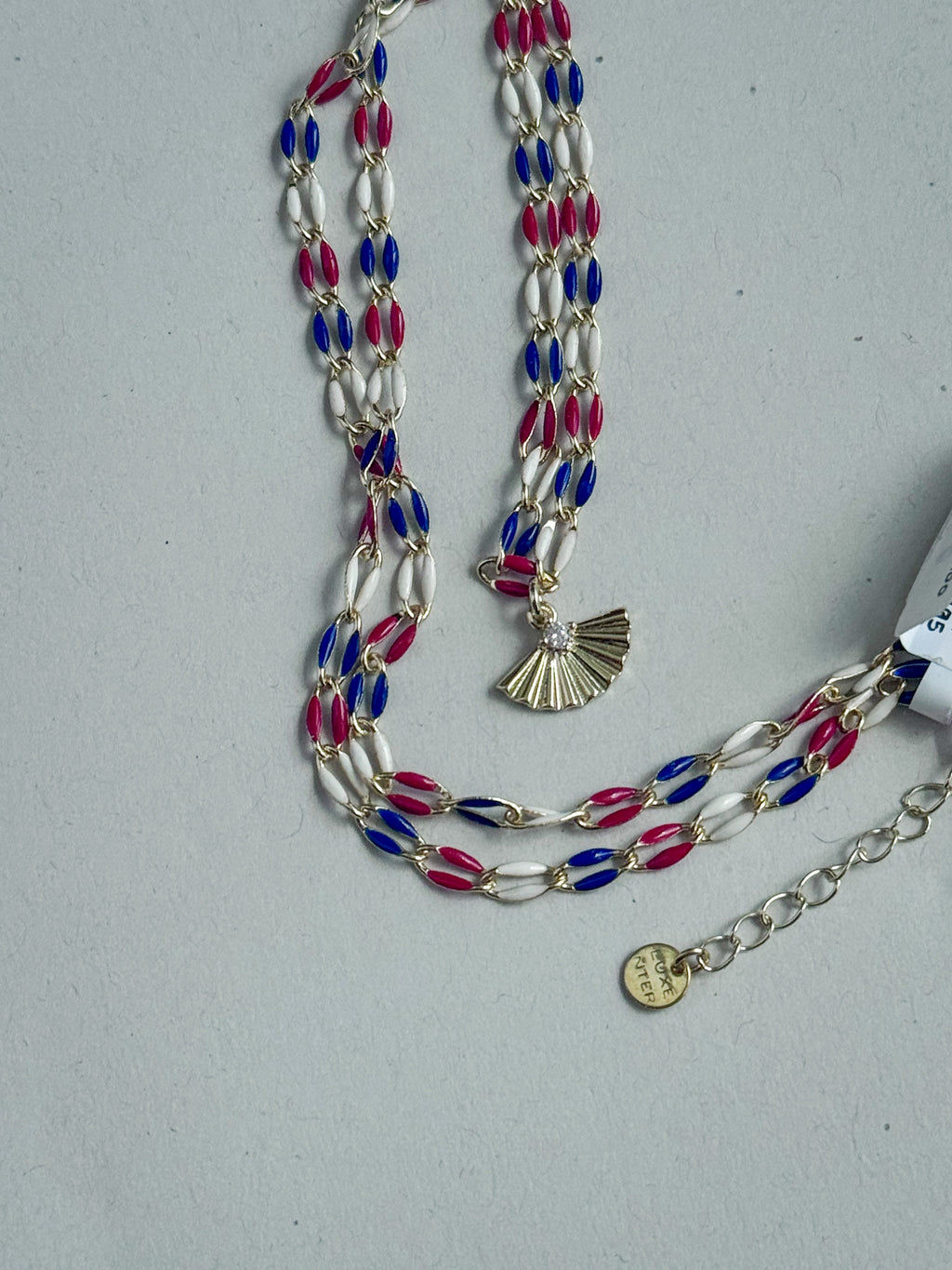 18k Gold-Finish Sterling Silver Necklace with Multicolour Enamel Coating