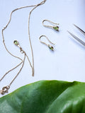 Peridot Drop Necklace and Earrings Set in 18ct Gold-Plated Sterling Silver