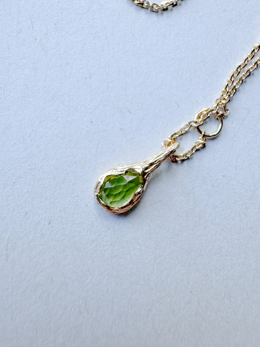 Peridot Drop Necklace in 18ct Gold-Plated Sterling Silver