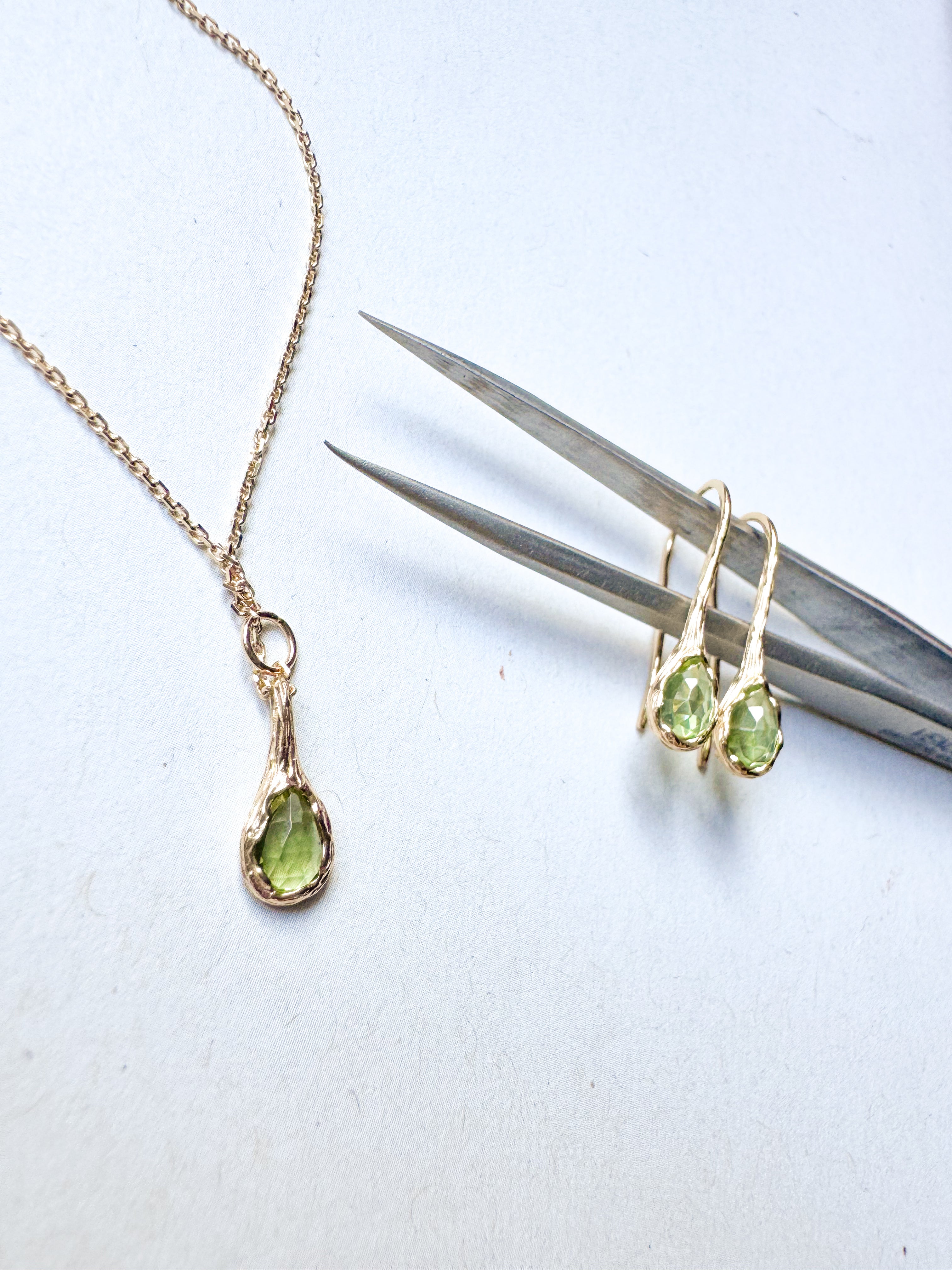 Peridot Drop Earrings in 18ct Gold-Plated Sterling Silver