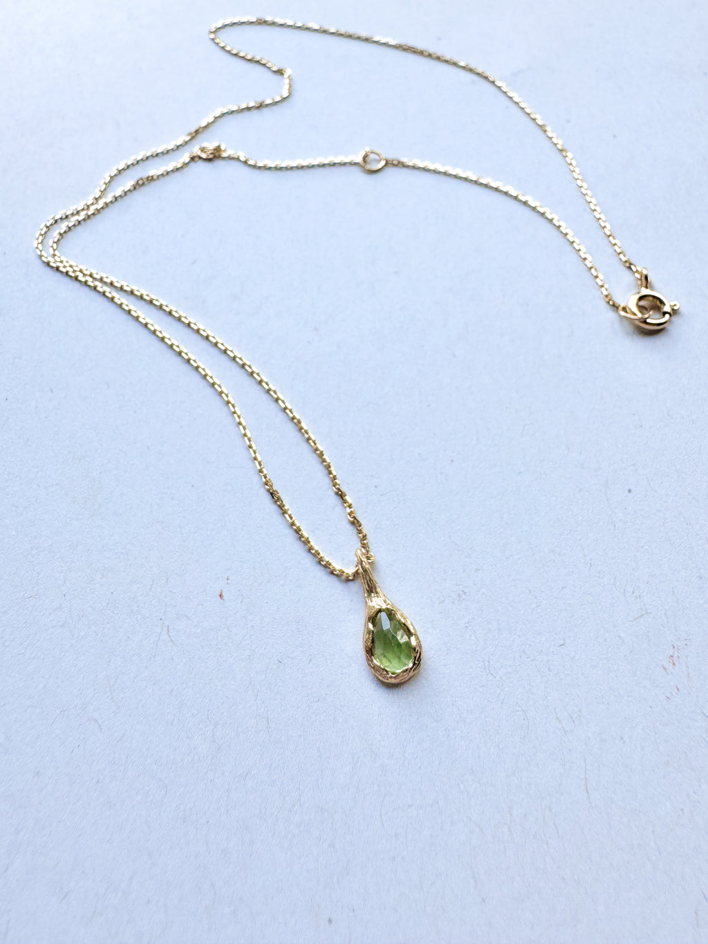 Peridot Drop Necklace in 18ct Gold-Plated Sterling Silver