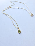Peridot Drop Necklace in 18ct Gold-Plated Sterling Silver