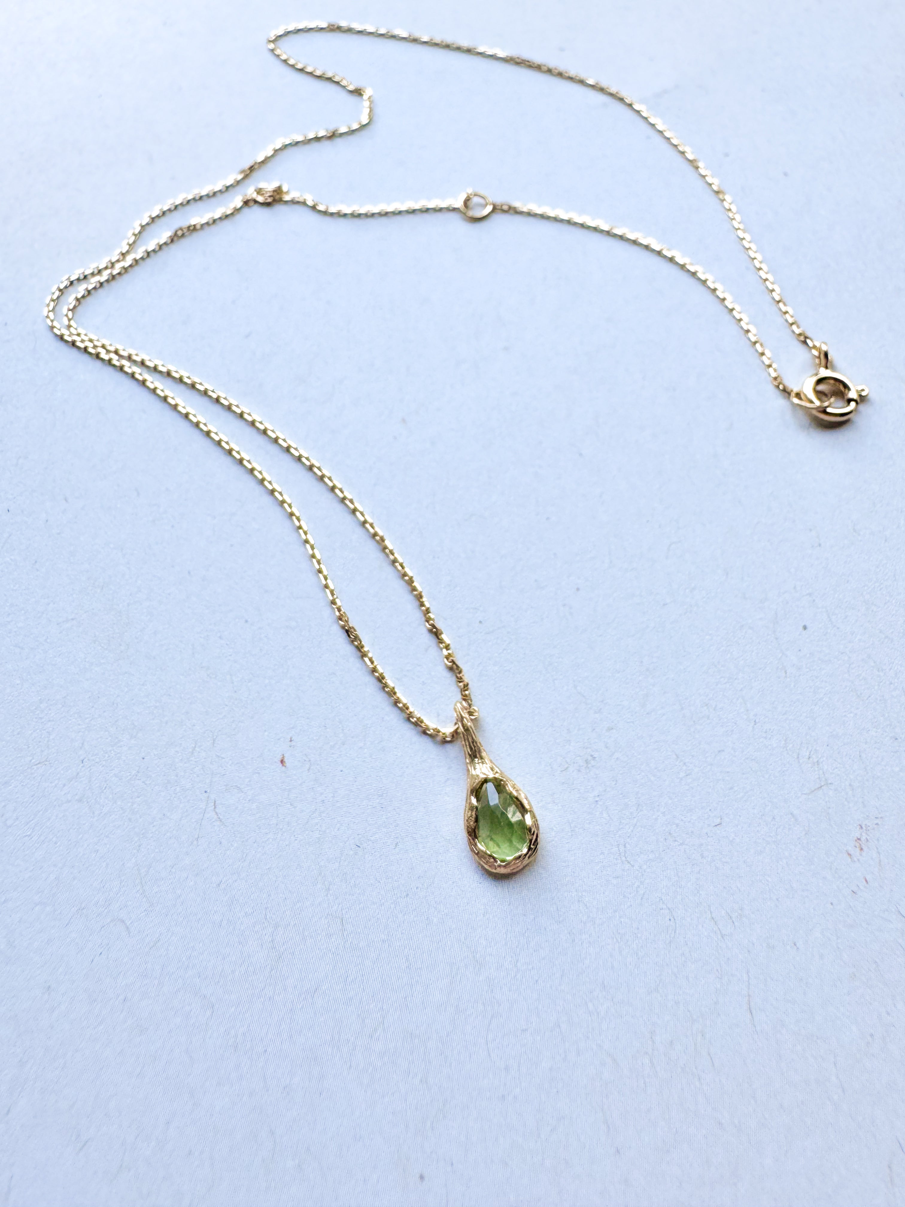 Peridot Drop Necklace in 18ct Gold-Plated Sterling Silver