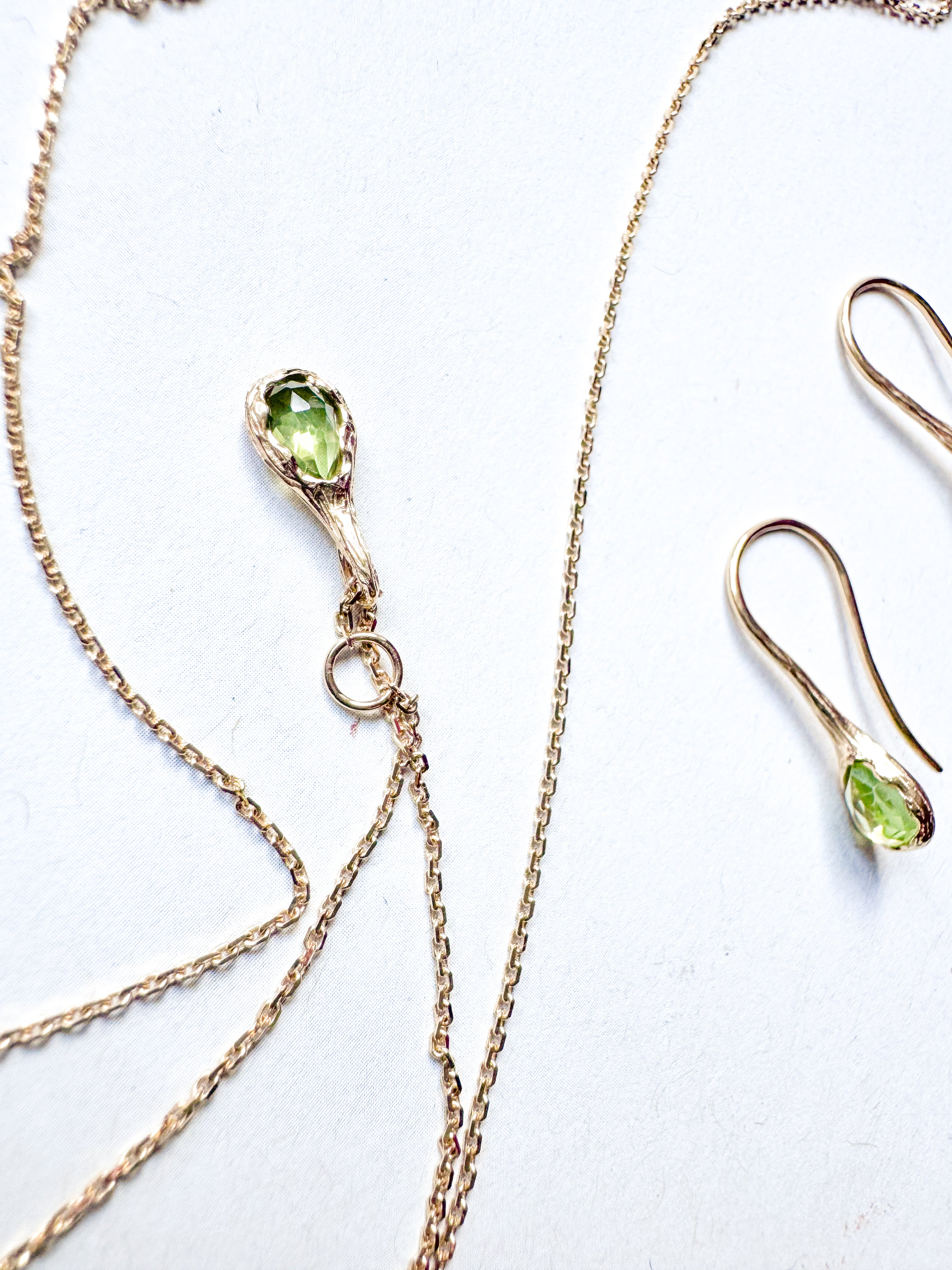 Peridot Drop Earrings in 18ct Gold-Plated Sterling Silver