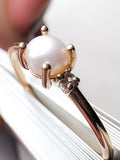 White Topaz & Pearl Ring